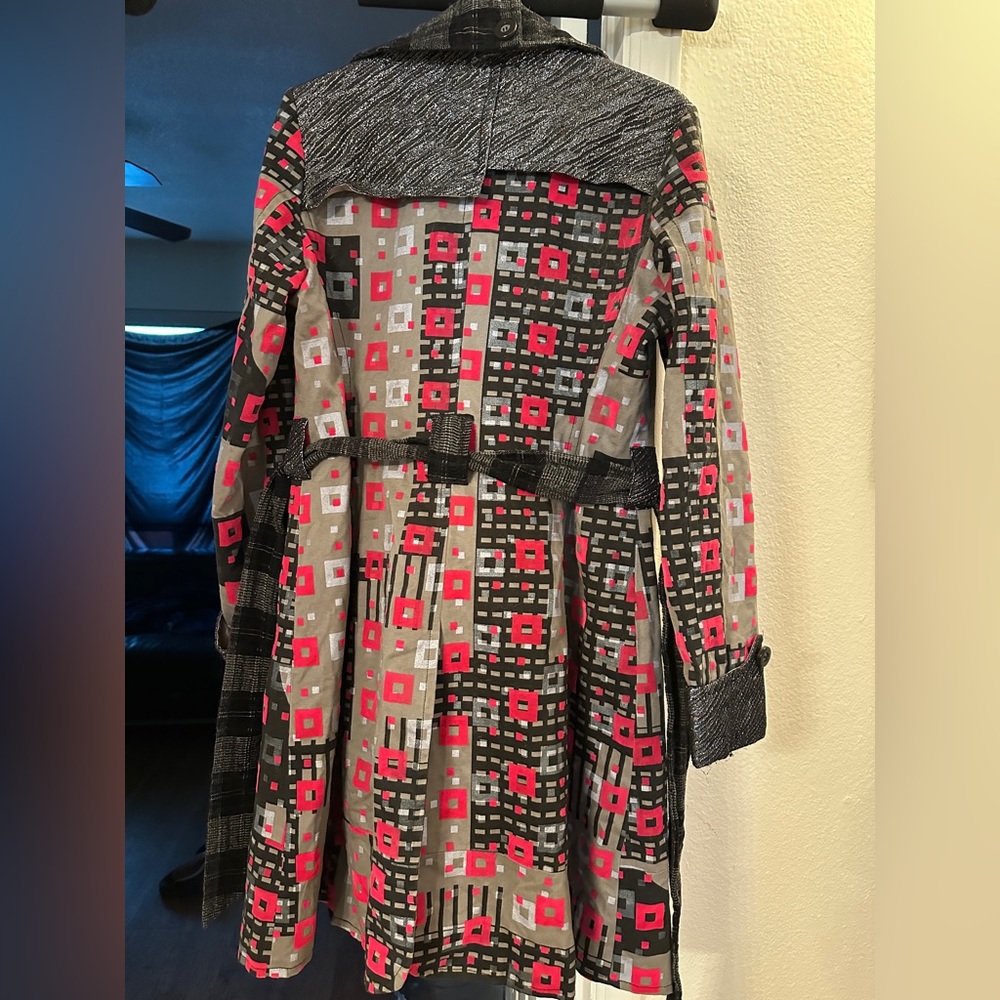 Custo Barcelona mixed media Geometric Trench - Picture 5 of 7